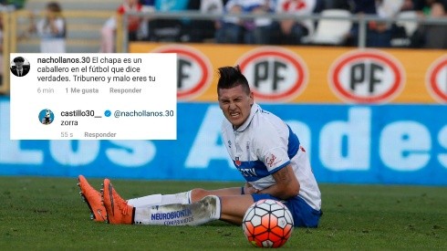 Nicolás Castillo insultó a un colocolino que llegó a su Instagram a defender a Chapa Fuenzalida.