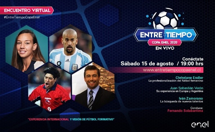 Christiane Endler, Juan Sebastián Verón e Iván Zamorano se juntan en un encuentro virtual para los fanáticos del fútbol a través de sus plataformas.