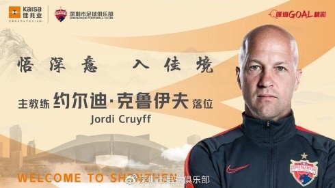 Jordi Cruyff vuelve como DT a China.
