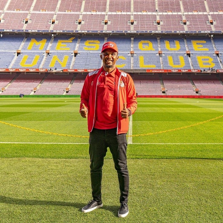 Samuel Eto&#039;o es de los que entra sin pedir permiso al Camp Nou de Barcelona (Instagram)