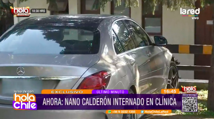 El vehículo del abogado de Nano Calderón en la clínica psiquiátrica El Cedro.