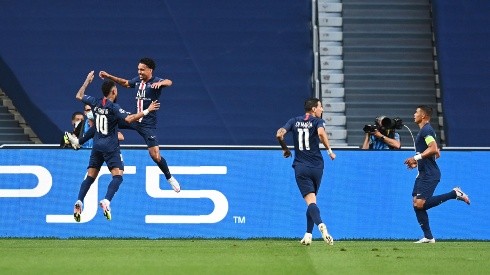 Marquinhos festeja su gol ante Leipzig.