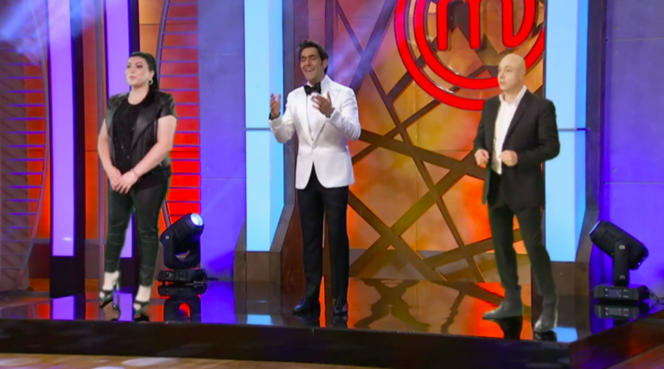 Las versiones holográficas de la chef Fernanda y el chef Rausch.