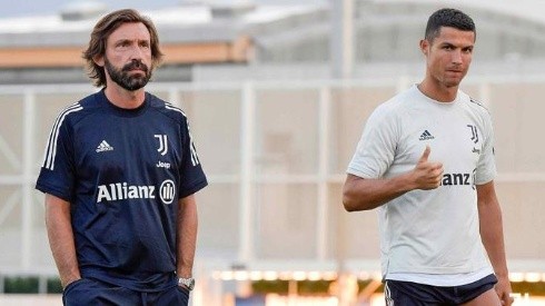Andrea Pirlo se encontró con Cristiano Ronaldo en el regreso de la Juventus a las prácticas