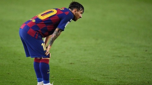 Lionel Messi derrotado luego de la aplastante victoria del Bayern Munich en Champions League