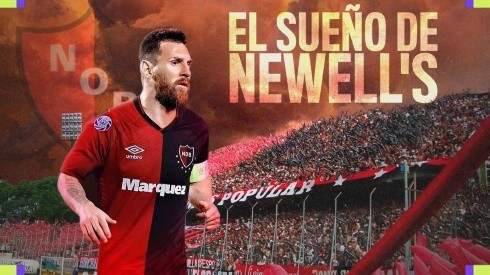 Afiche dedicado a Messi por los hinchas de Newells