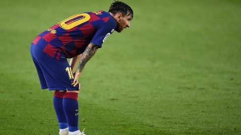 Lionel Messi en su último partido con el Barcelona