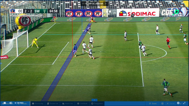 Las cámaras del CDF mostraron que Enzo Gutiérrez estaba en una dudosa posición a la hora del gol. Foto: CDF