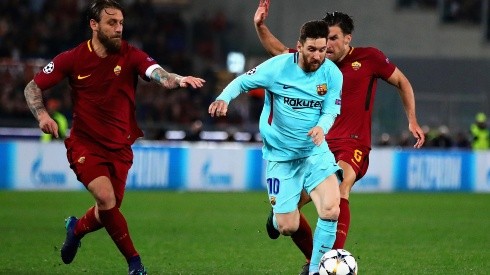 Lionel Messi ante la Roma en Champions League
