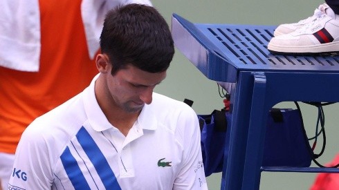 Novak Djokovic tras ser descalificado del US Open.