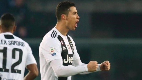 Cristiano Ronaldo gritando un gol en la Juventus