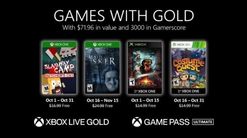 Juegos gratis de Xbox en octubre