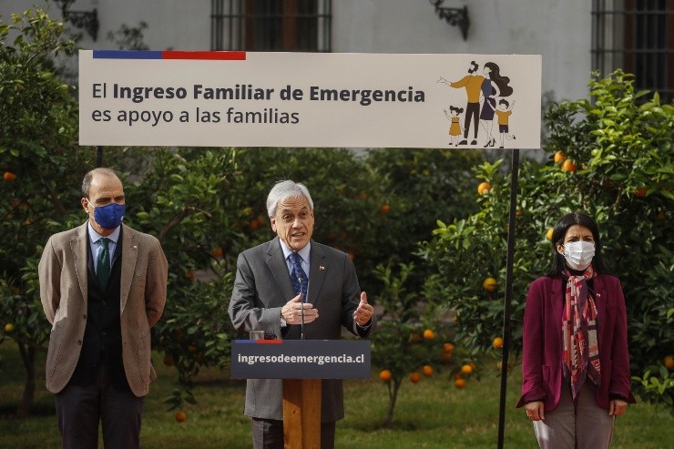 Presidente Sebastián Piñera anunció la extensión del Ingreso Familiar de Emergencia (Foto: Agencia Uno)