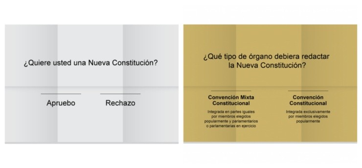 Ejemplos de los votos, plebiscito (Foto: Plebiscito2020.cl)
