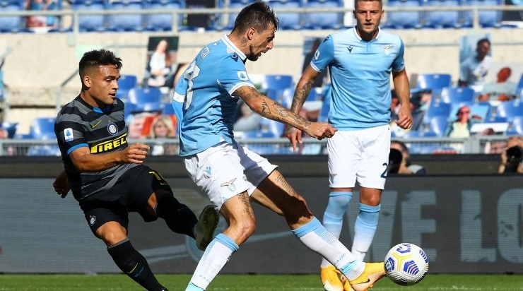 Lautaro y el primer gol en el Olímpico. Foto: Getty Images