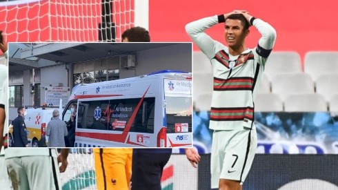 Cristiano es esperado por una ambulancia en su llegada a Turín