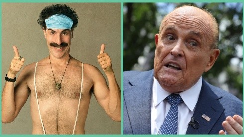 Borat se fue a meter en problemas con el asesor presidencial de Trump, Rudy Giuliani.