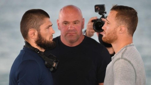 Cara a cara entre Khabib vs Gaethje posterior a la conferencia de prensa previa a UFC 254