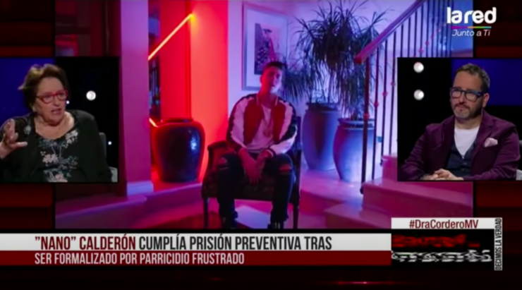 La doctora Cordero abordando el tema de Nano Calderón con Eduardo Fuentes en “Mentiras Verdaderas”.