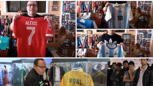 Paulo Flores no solo es conocido por sus relatos de los partidos de la selección chilena o copas internacionales, también por su colección de camisetas