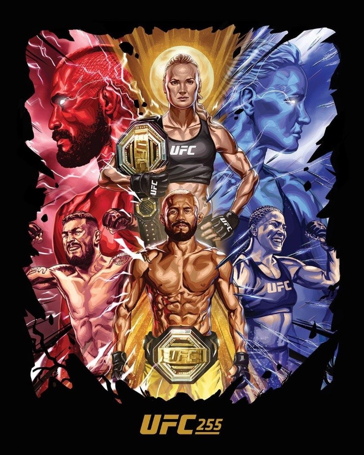 Afiche UFC 255 (Fuente: Instagram @UFCenespañol)