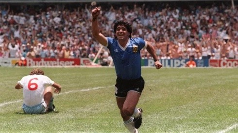 Diego Maradona y su festejo contra Inglaterra el 86.