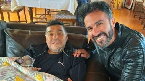 Diego Maradona con Leopoldo Luque.