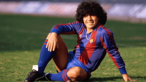 Diego Maradona con la camiseta de Barcelona