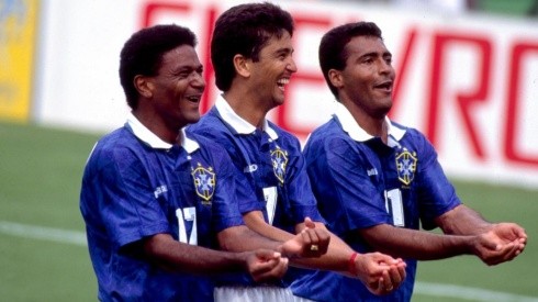 Bebeto, Romário y Mazinho en el célebre festejo durante en el Mundial de EE.UU. 94.