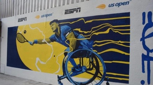 Mural que ESPN le dedicó a Gustavo Fernández en Buenos Aires con la intención de reflejar la tenacidad, el talento y su búsqueda permanente por crecer como deportista.