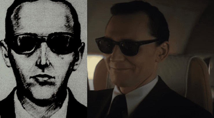 Loki imitando el look de D.B Cooper