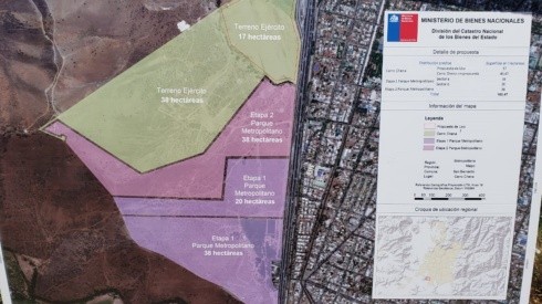 El mapa donde se encuentra localizado el terreno donde se piensa ubicar el Nuevo Complejo Juan Pinto Durán