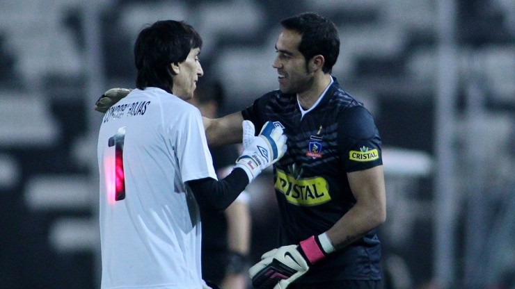 Claudio Bravo y Roberto Rojas en Colo Colo