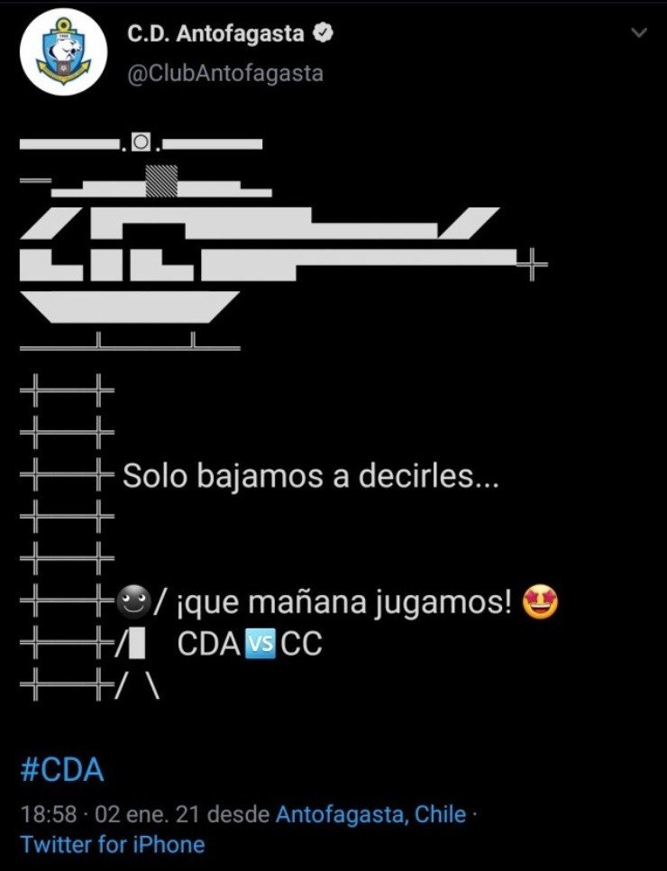 Antogastasta Colo Colo en Twitter