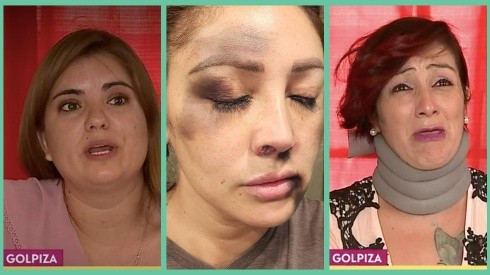 Las supuestas agresoras de Carolina Molina "La Rancherita", Nataly Rivas y Astrid Rozas.