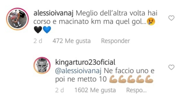 Vidal le contestó en italiano a un seguidor respecto a su racha sin anotar en el Inter de Milán