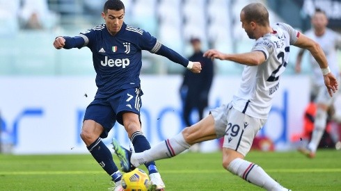 Cristiano Ronaldo ante el Bologna