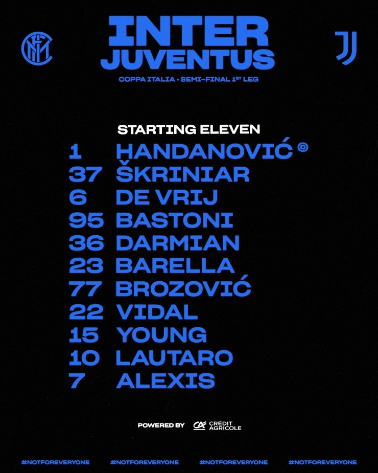 Formación del Inter de Milán con los chilenos.