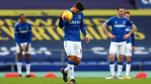 James Rodríguez en el ataque del Everton