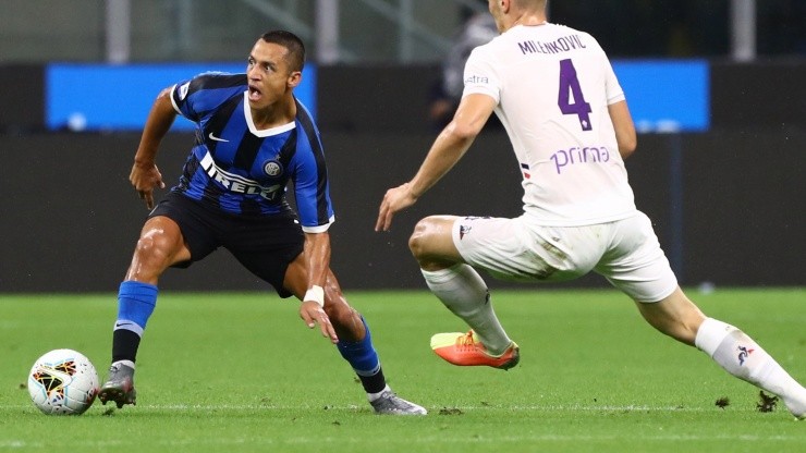 Alexis Sánchez en Inter vs Fiorentina