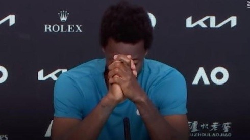 Gael Monfils llorando tras perder en su debut en el Australian Open