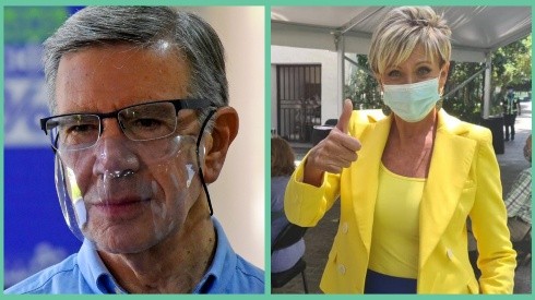Joaquín Lavín y Raquel Argandoña tras su vacunación.