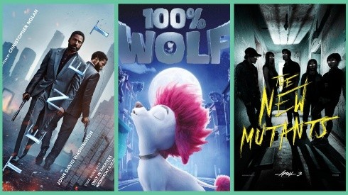"Tenet", "100% Lobo" y "The New Mutants" son algunos de los estrenos para la reapertura de los cines chilenos hoy.