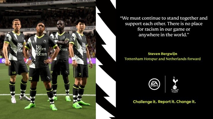 &quot;No hay lugar para el racismo ni en nuestro juego, ni en ninguna parte del mundo&quot;, expresa Steven Bergwijn. (Foto: EA Sports).