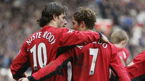 Van Nistelrooy y Cristiano Ronaldo en su etapa en el Manchester United.