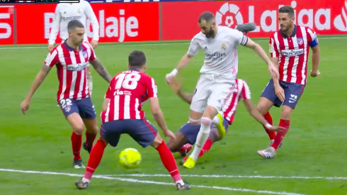 Benzema anotó el agónico empate del Real Madrid ante el Atlético