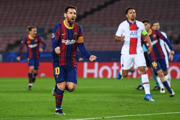 Lionel Messi fue autor del único gol catalán en el duelo de ida de los octavos de final de la Champions League. (Getty)