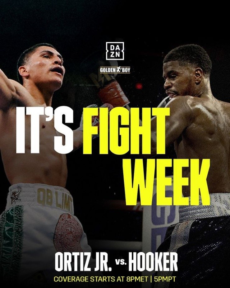 Afiche enfrentamiento Ortiz Jr vs Hooker (Foto: DAZN)