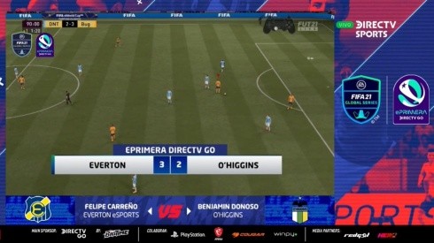 Everton junto a su gamer Felipe Carreño se impuso a O'Higgins de Benjamín Donoso en la primera jornada del ePrimera DIRECTV GO.