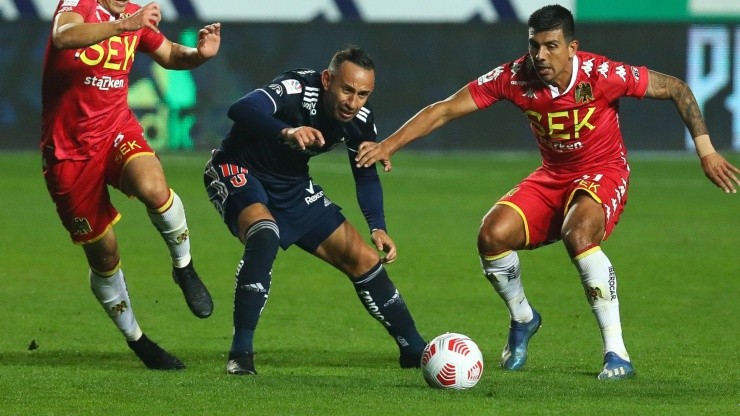 Marcelo Cañete anotó su primer gol en Universidad de Chile ante Unión Española en Rancagua. Foto: Agencia Uno